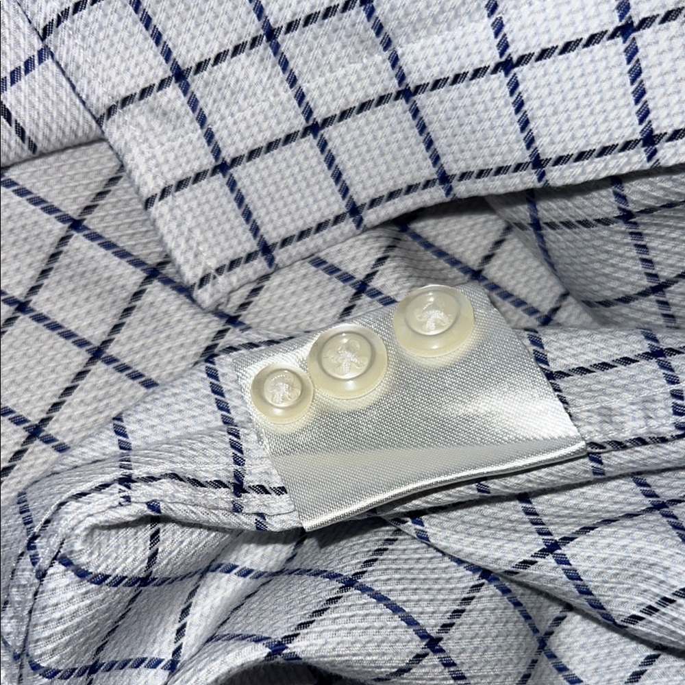 Pronto Uomo White and Blue Casual Button Down Shirt - Picture 5 of 5